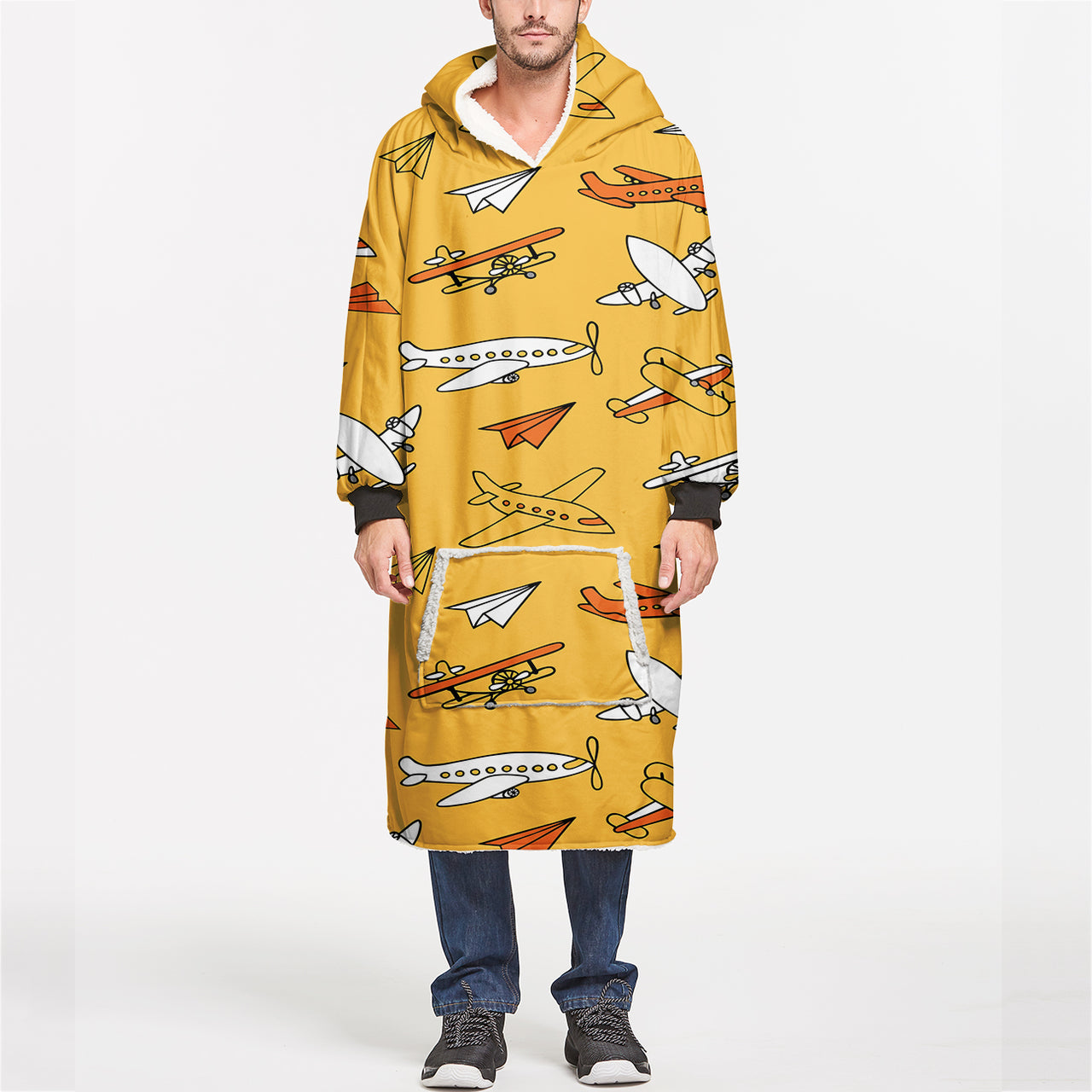 Super Drawings of Airplanes Designed Blanket Hoodies