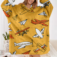 Thumbnail for Super Drawings of Airplanes Designed Blanket Hoodies