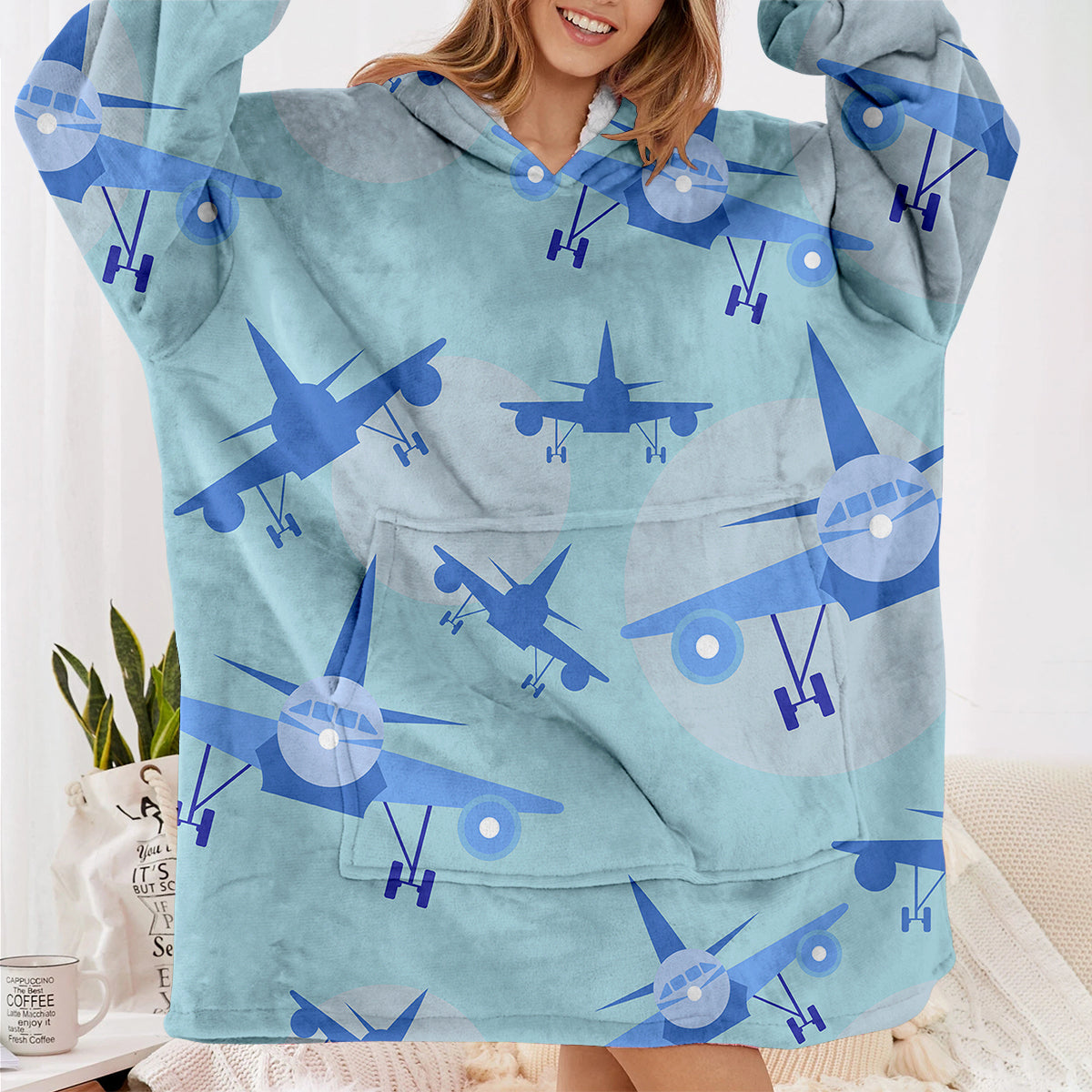 Super Funny Airplanes Designed Blanket Hoodies