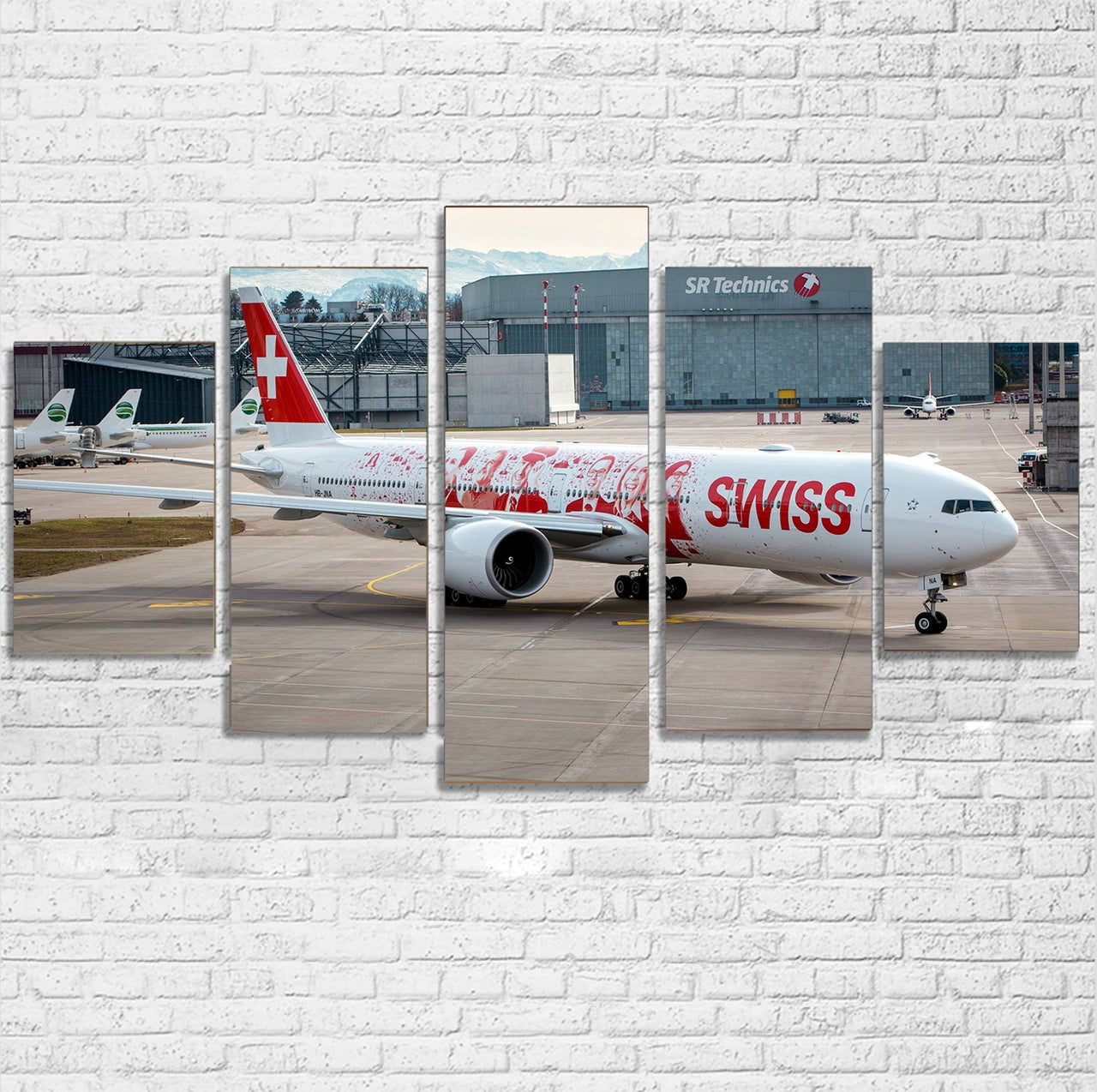 Swiss Airlines Boeing 777 Printed Multiple Canvas Poster Aviation Shop 