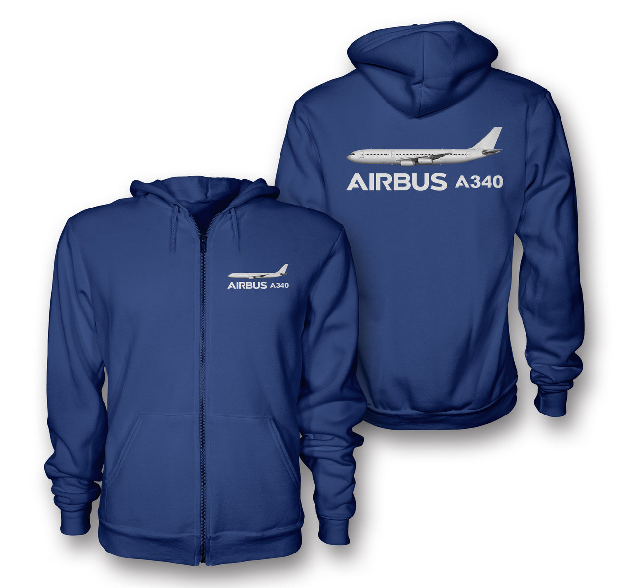 The Airbus A340 Designed Zipped Hoodies