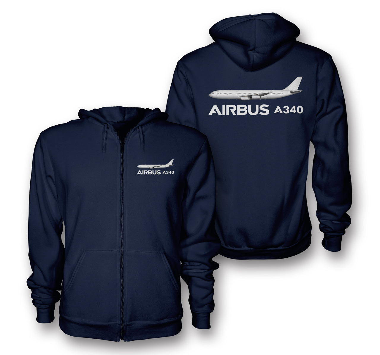 The Airbus A340 Designed Zipped Hoodies