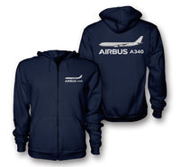 Thumbnail for The Airbus A340 Designed Zipped Hoodies