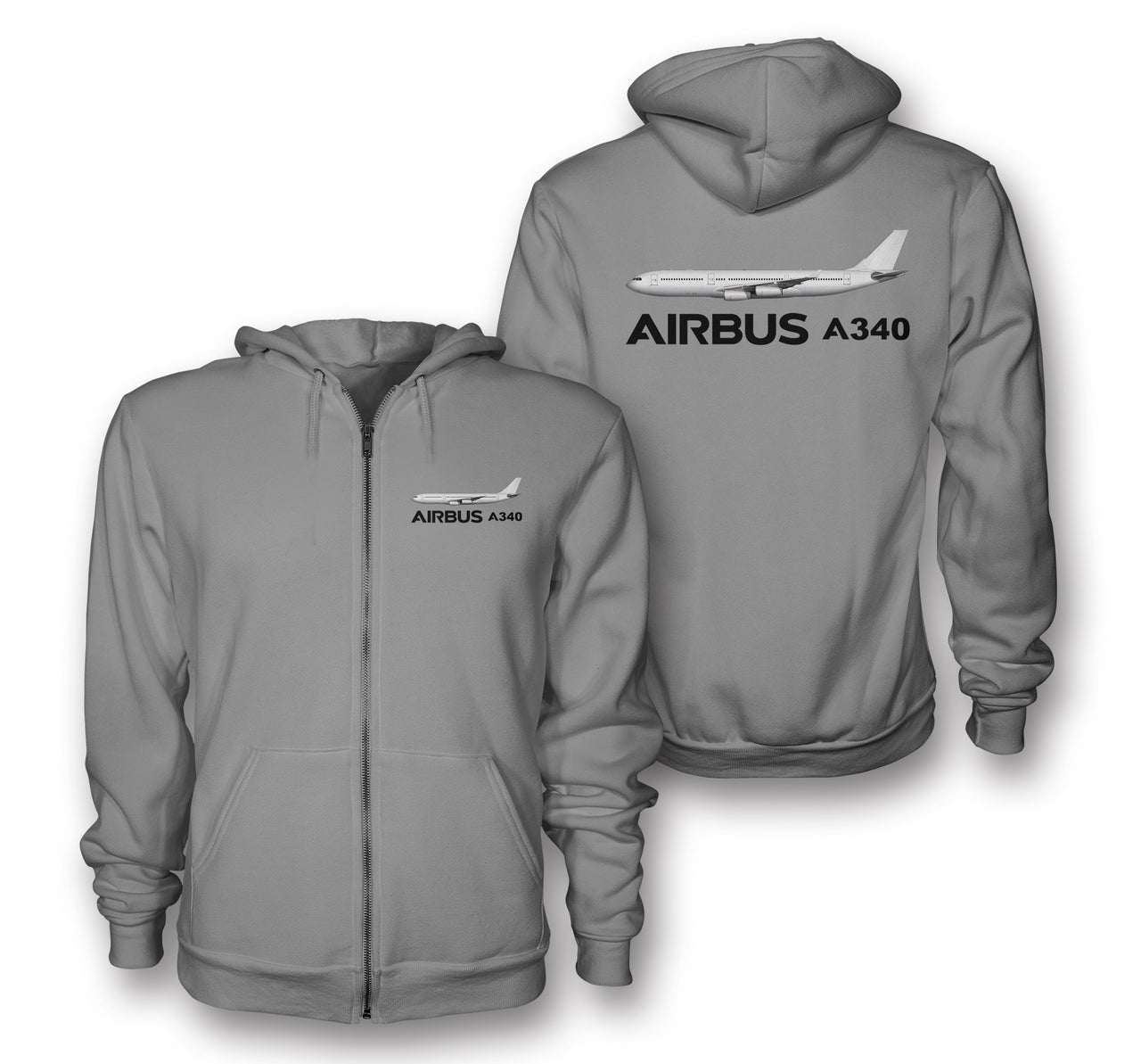 The Airbus A340 Designed Zipped Hoodies