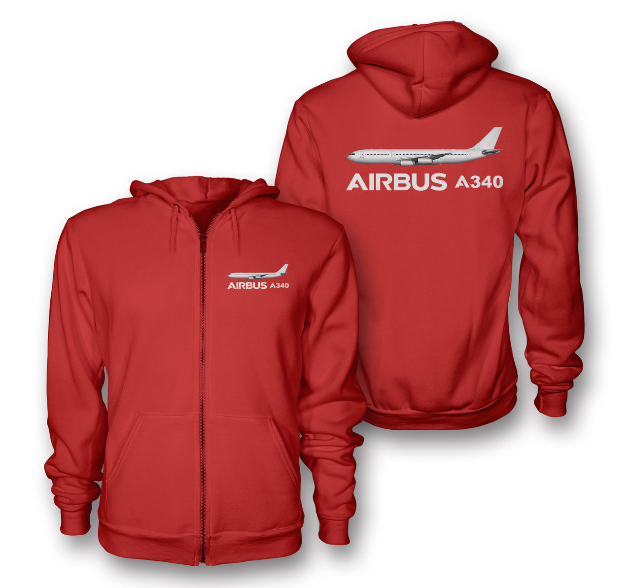 The Airbus A340 Designed Zipped Hoodies