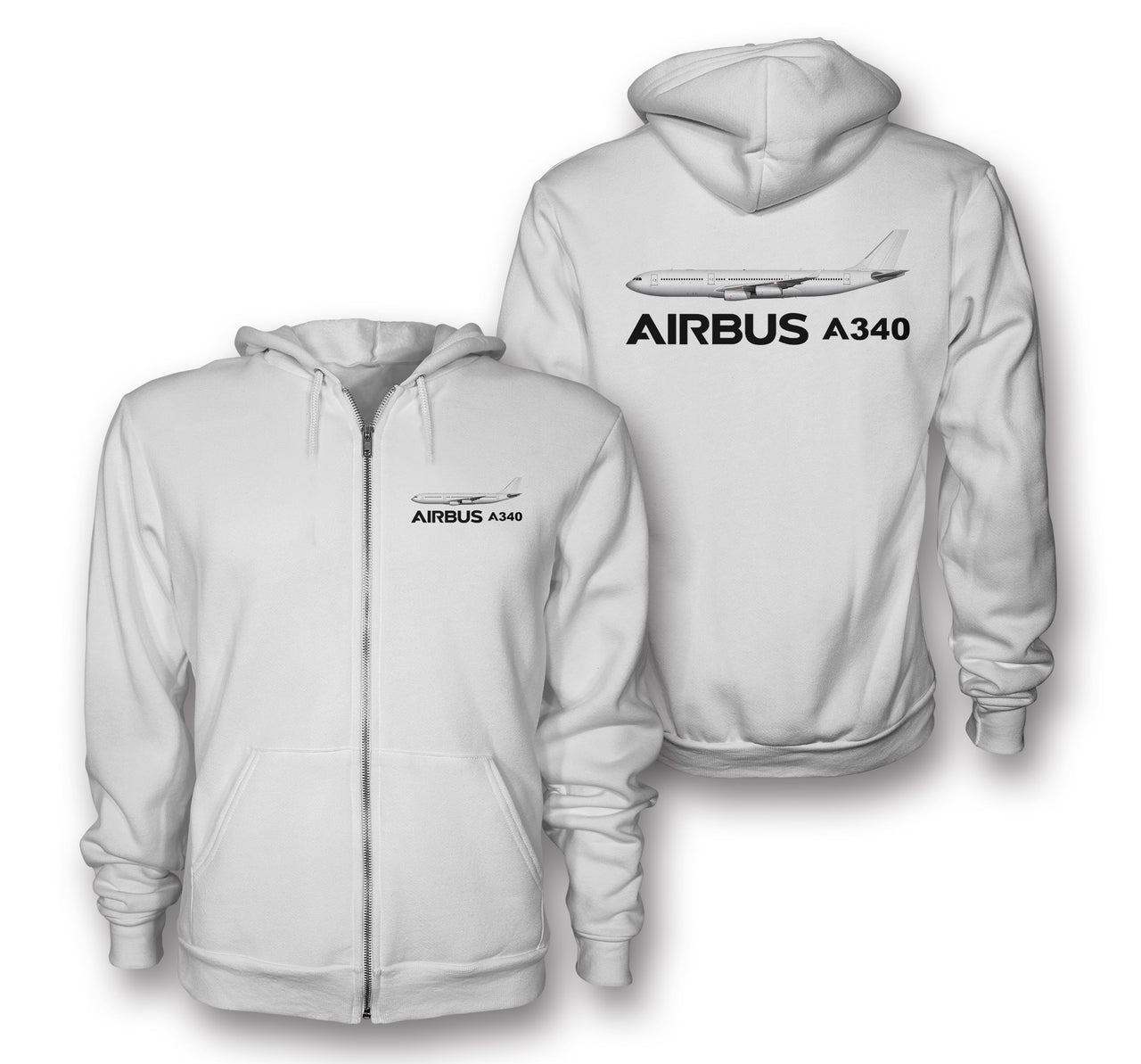 The Airbus A340 Designed Zipped Hoodies