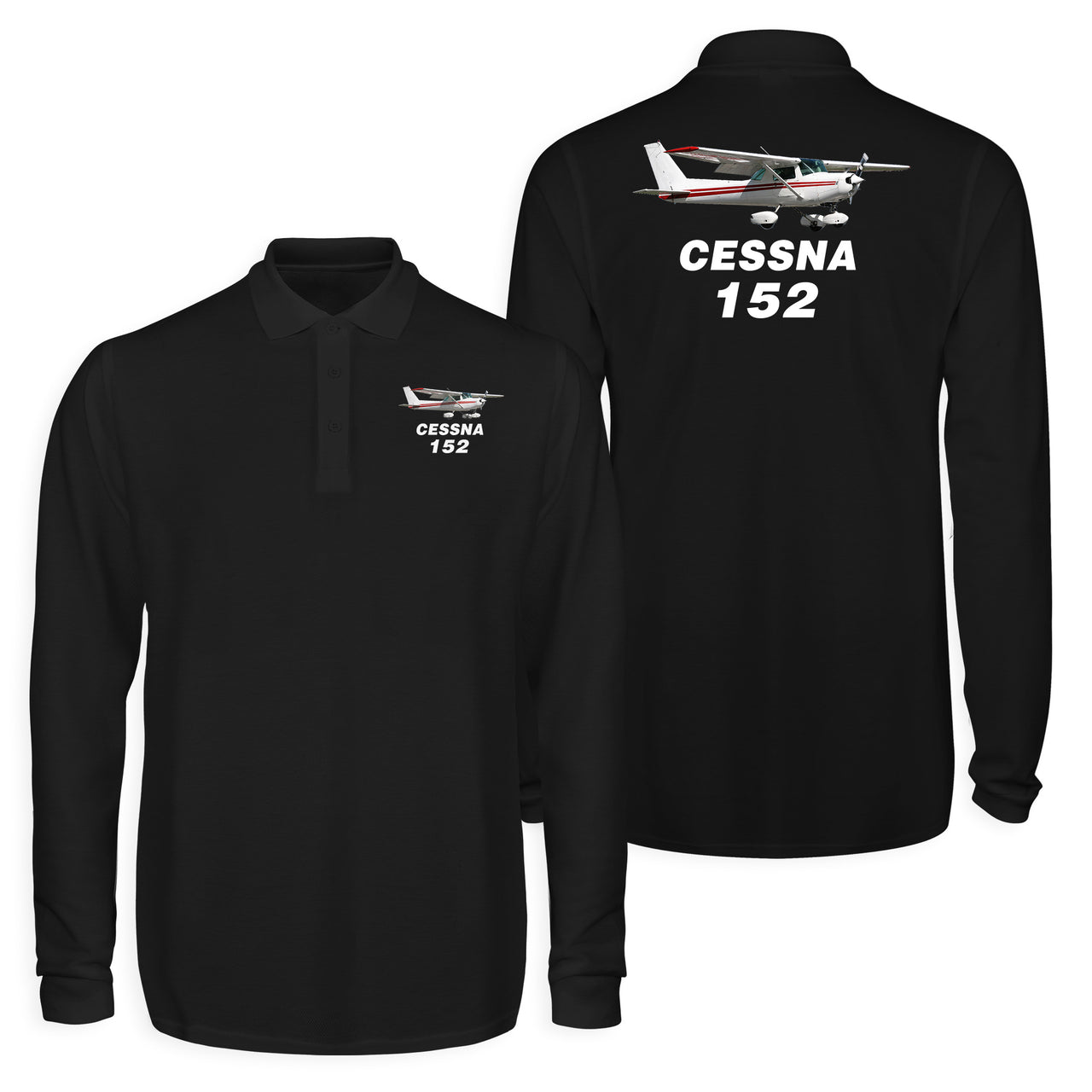 The Cessna 152 Designed Long Sleeve Polo T-Shirts (Double-Side)