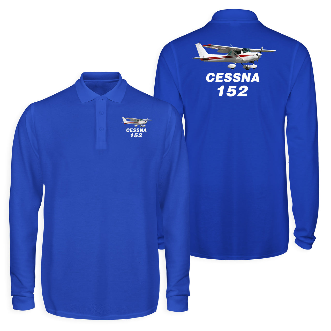 The Cessna 152 Designed Long Sleeve Polo T-Shirts (Double-Side)