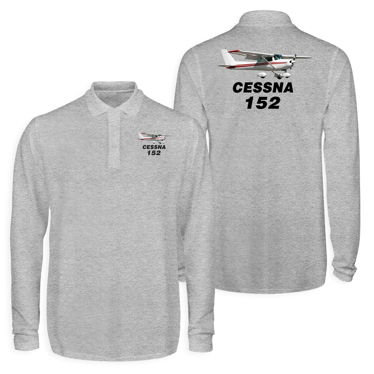 The Cessna 152 Designed Long Sleeve Polo T-Shirts (Double-Side)