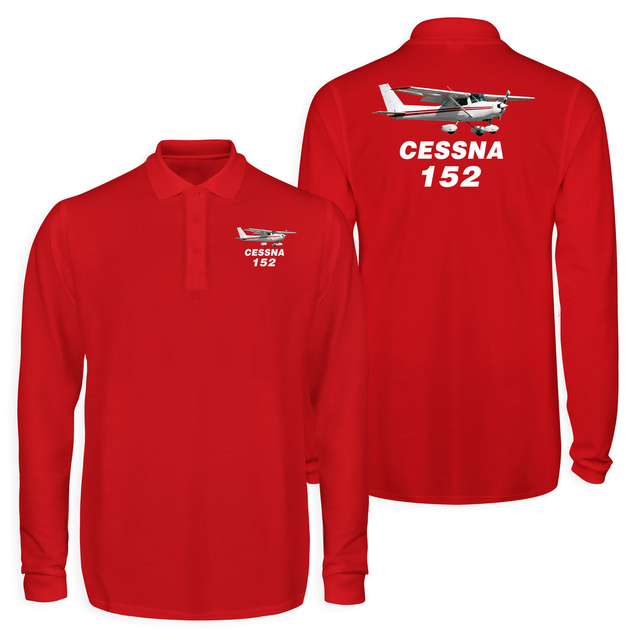 The Cessna 152 Designed Long Sleeve Polo T-Shirts (Double-Side)