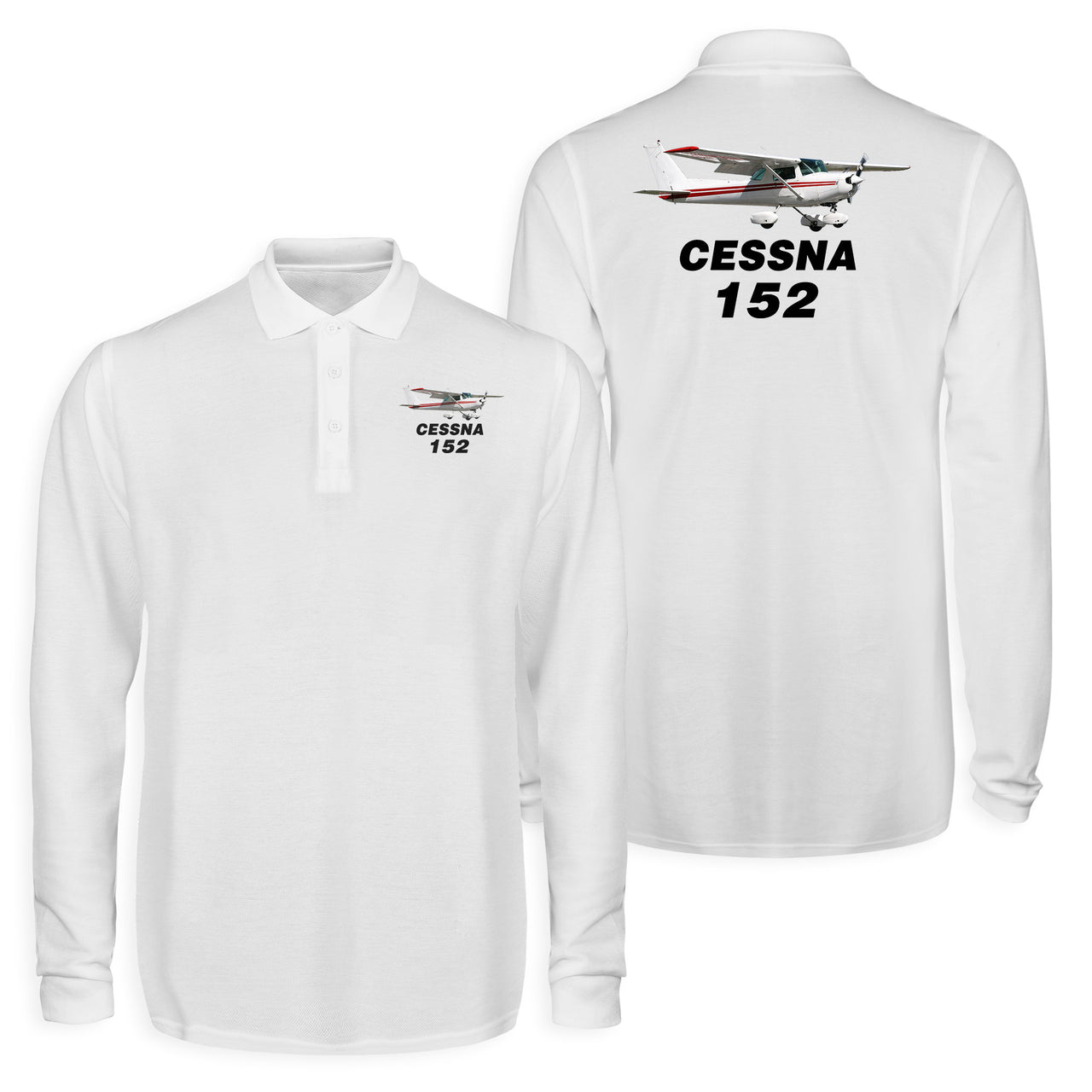 The Cessna 152 Designed Long Sleeve Polo T-Shirts (Double-Side)