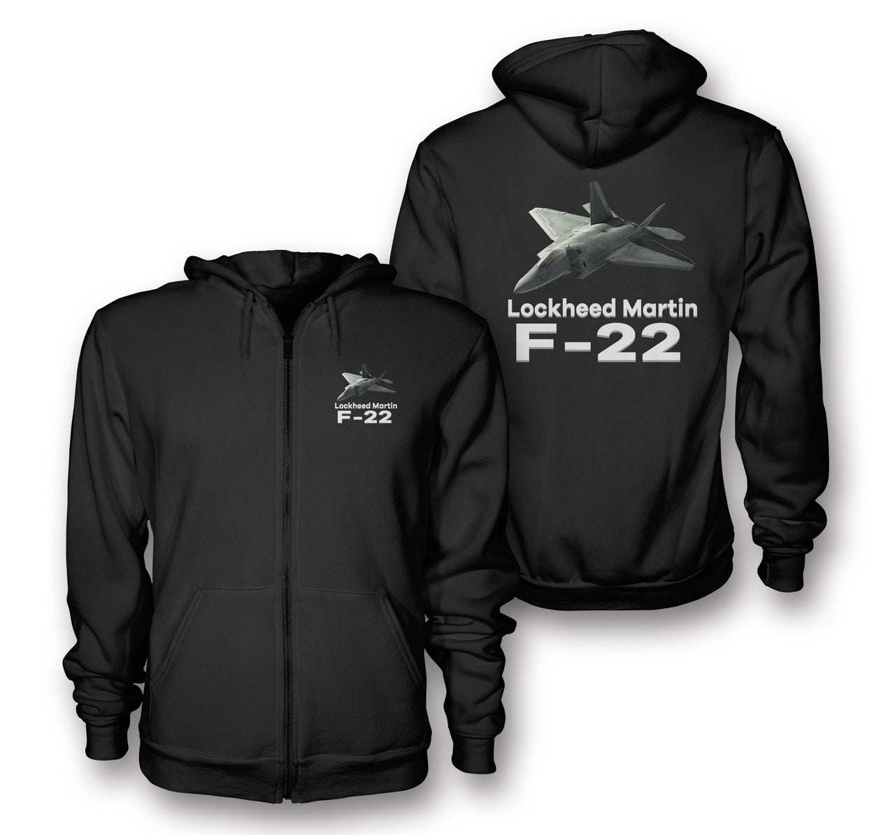 The Lockheed Martin F22 Designed Zipped Hoodies