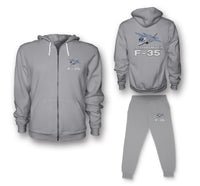 Thumbnail for The Lockheed Martin F35 Designed Zipped Hoodies & Sweatpants Set