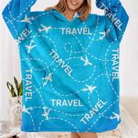 Thumbnail for Travel & Planes Designed Blanket Hoodies