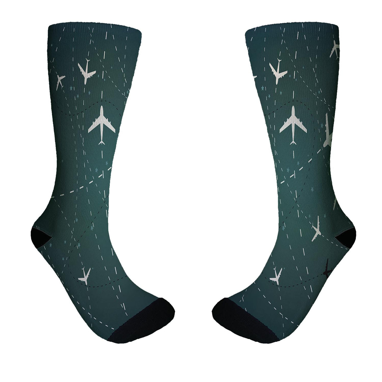 Travelling with Aircraft (Green) Designed Socks