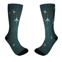 Thumbnail for Travelling with Aircraft (Green) Designed Socks