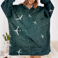 Thumbnail for Travelling with Aircraft (Green) Designed Blanket Hoodies