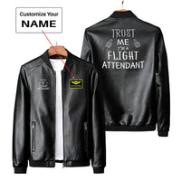 Thumbnail for Trust Me I'm a Flight Attendant Designed PU Leather Jackets