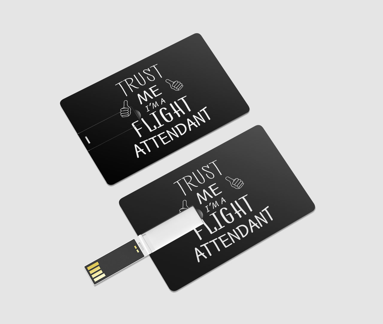 Trust Me I'm a Flight Attendant Designed USB Cards