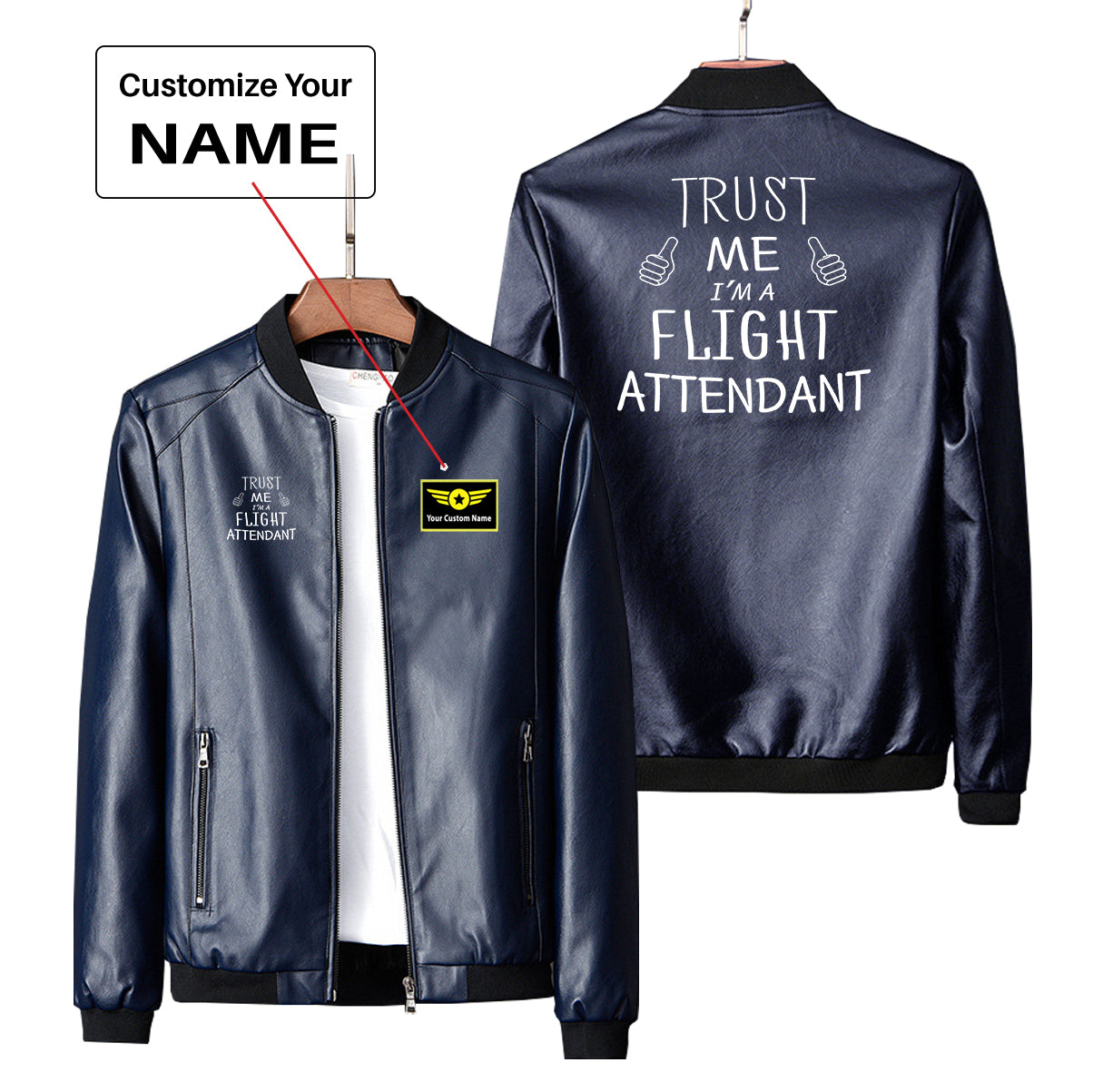 Trust Me I'm a Flight Attendant Designed PU Leather Jackets