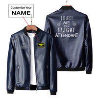 Thumbnail for Trust Me I'm a Flight Attendant Designed PU Leather Jackets