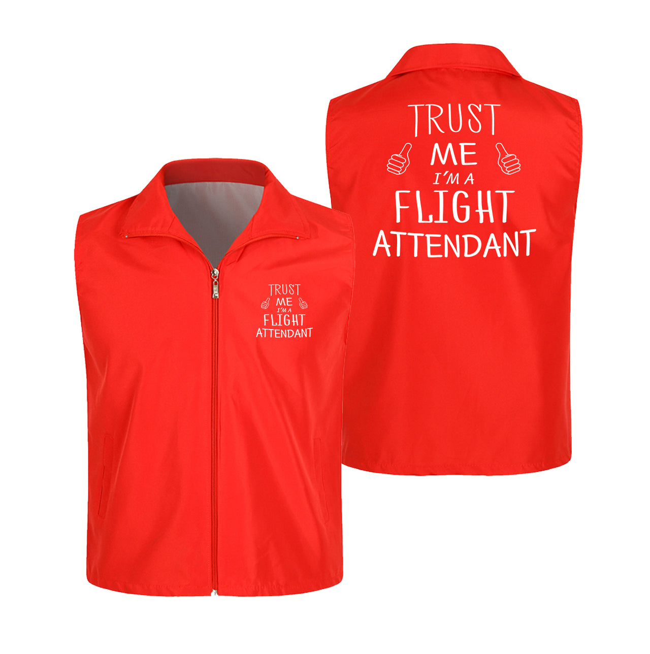 Trust Me I'm a Flight Attendant Designed Thin Style Vests