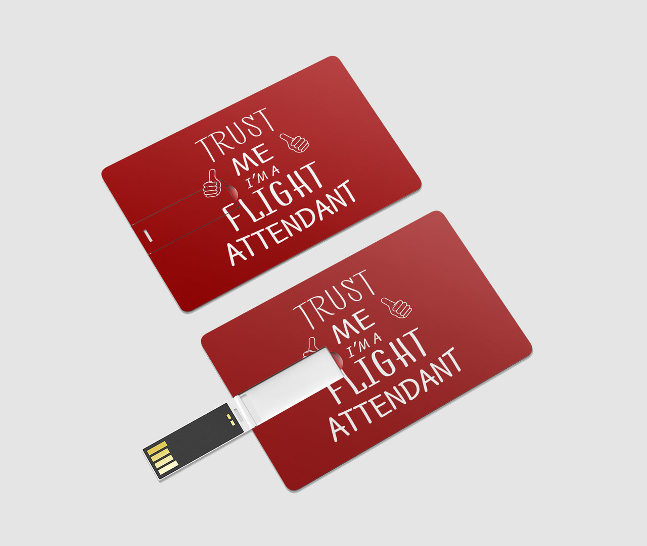 Trust Me I'm a Flight Attendant Designed USB Cards