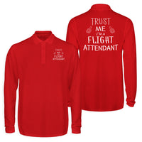 Thumbnail for Trust Me I'm a Flight Attendant Designed Long Sleeve Polo T-Shirts (Double-Side)