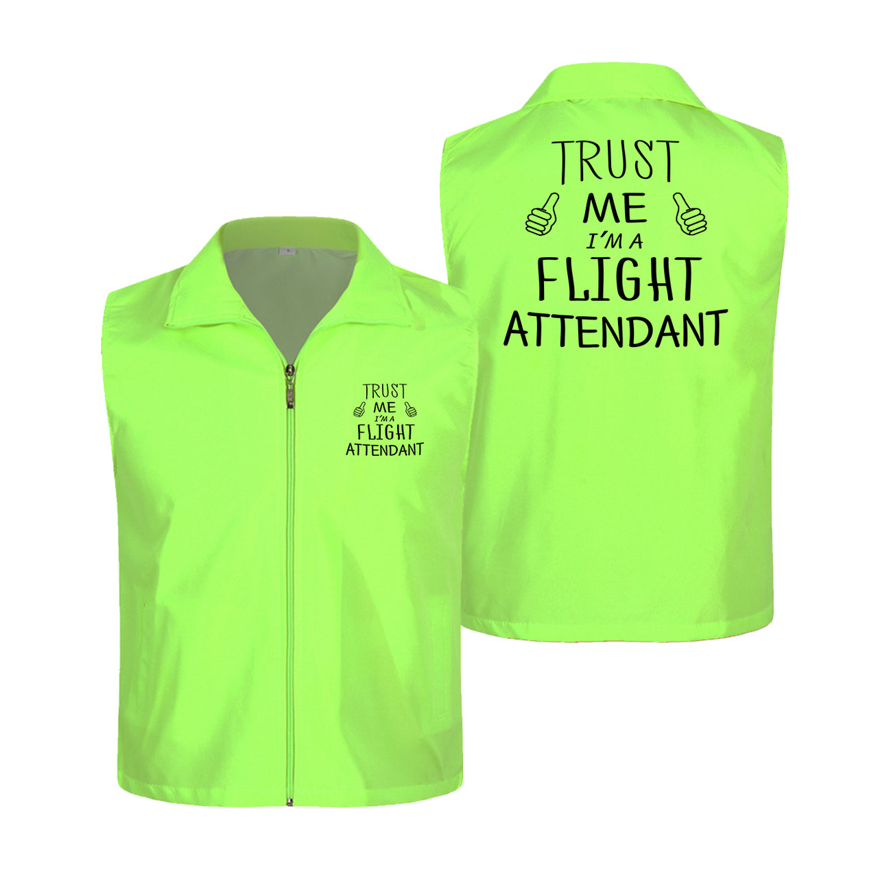 Trust Me I'm a Flight Attendant Designed Thin Style Vests