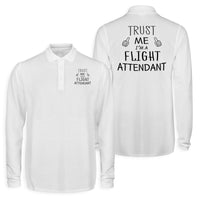 Thumbnail for Trust Me I'm a Flight Attendant Designed Long Sleeve Polo T-Shirts (Double-Side)