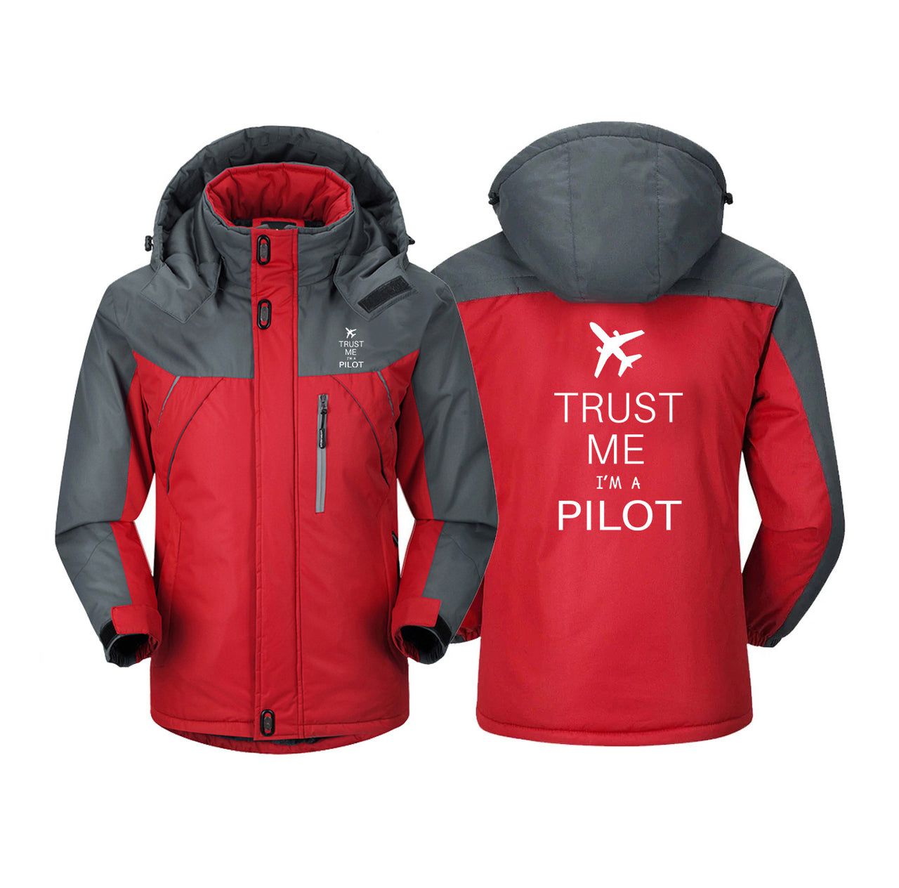 Trust Me I'm a Pilot 2 Designed Thick Winter Jackets