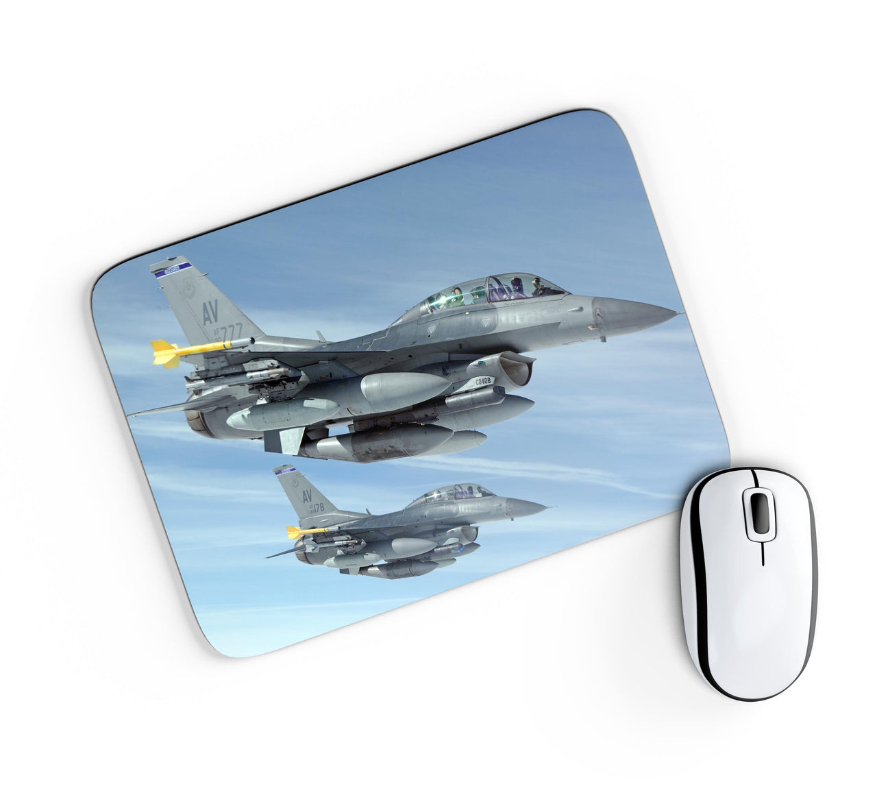 Two Fighting Falcon Designed Mouse Pads