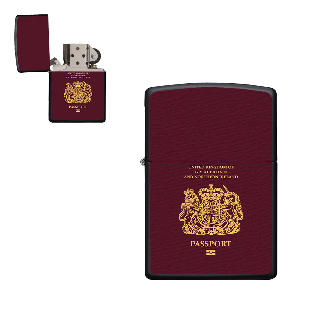 UK Passport Designed Metal Lighters