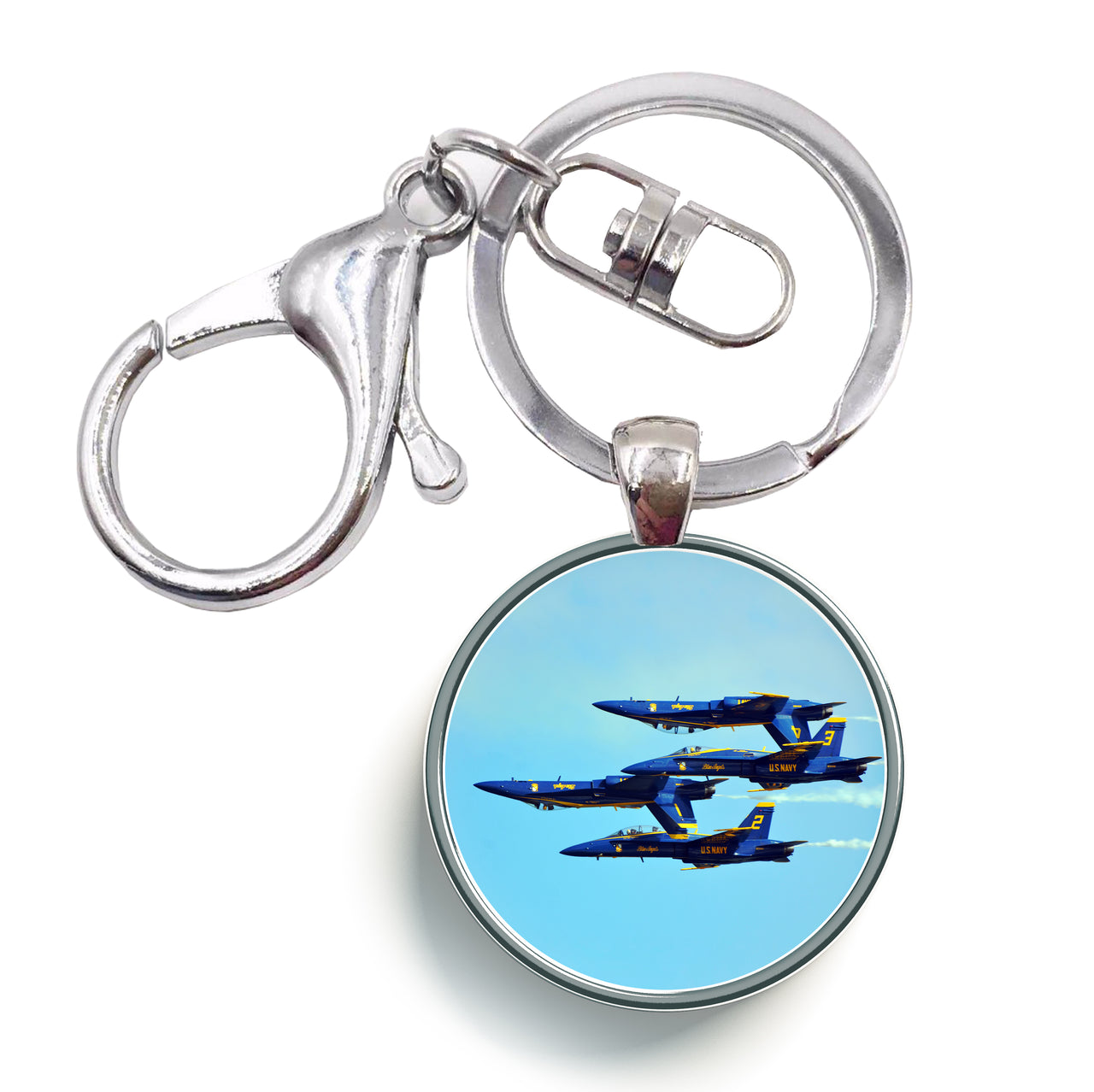 US Navy Blue Angels Designed Circle Key Chains