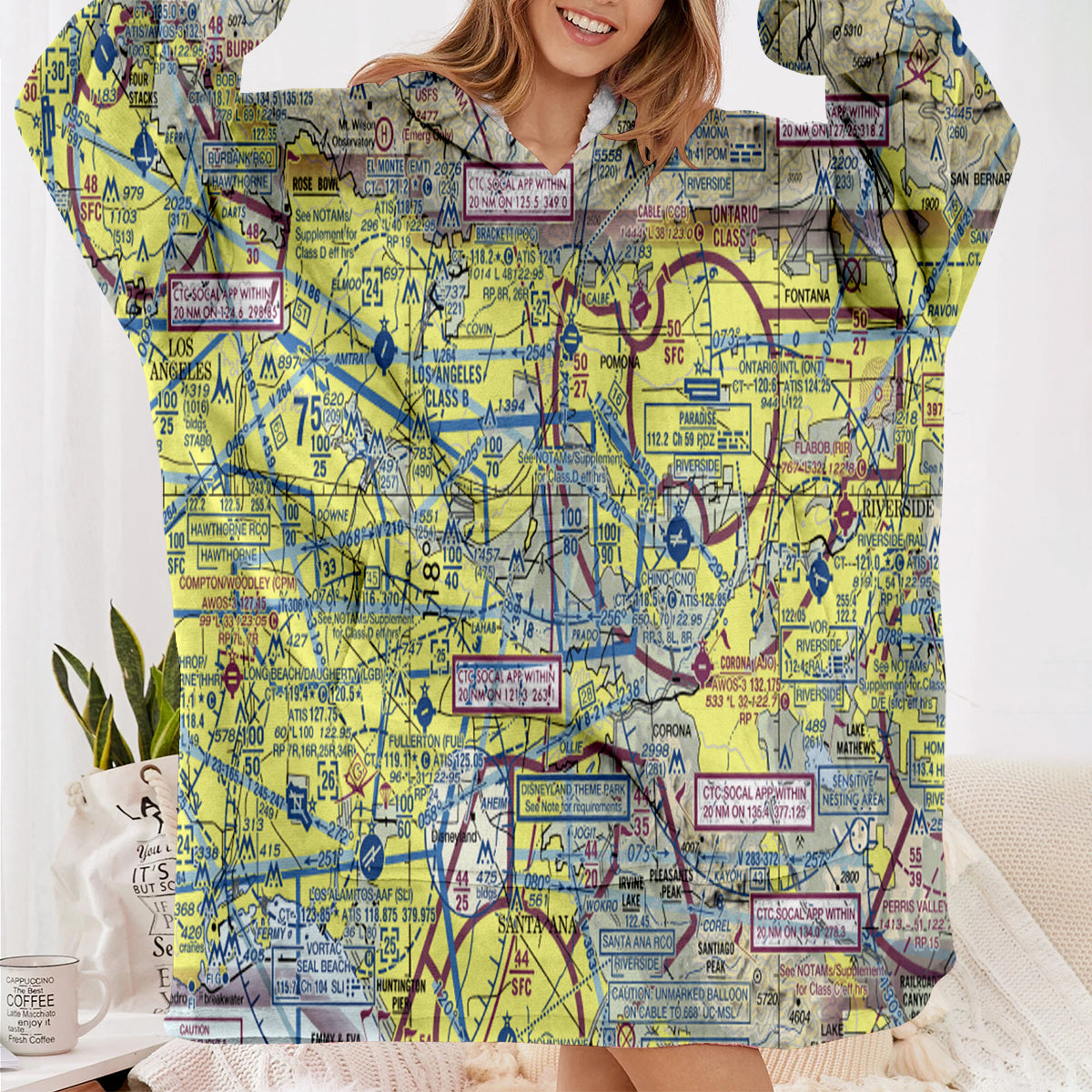 VFR Chart Designed Blanket Hoodies