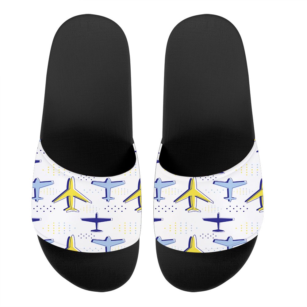 Very Colourful Airplanes Designed Sport Slippers