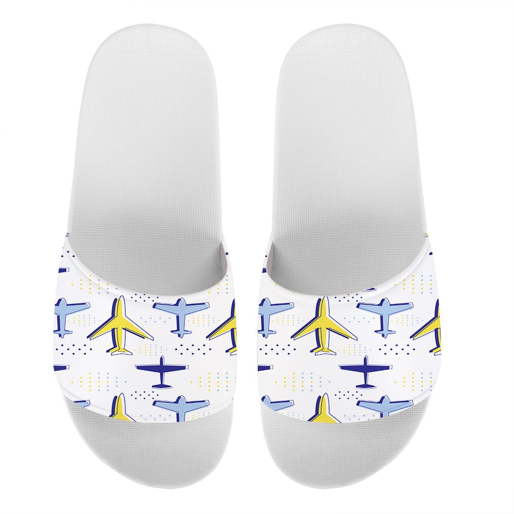 Very Colourful Airplanes Designed Sport Slippers