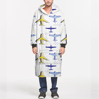 Thumbnail for Very Colourful Airplanes Designed Blanket Hoodies