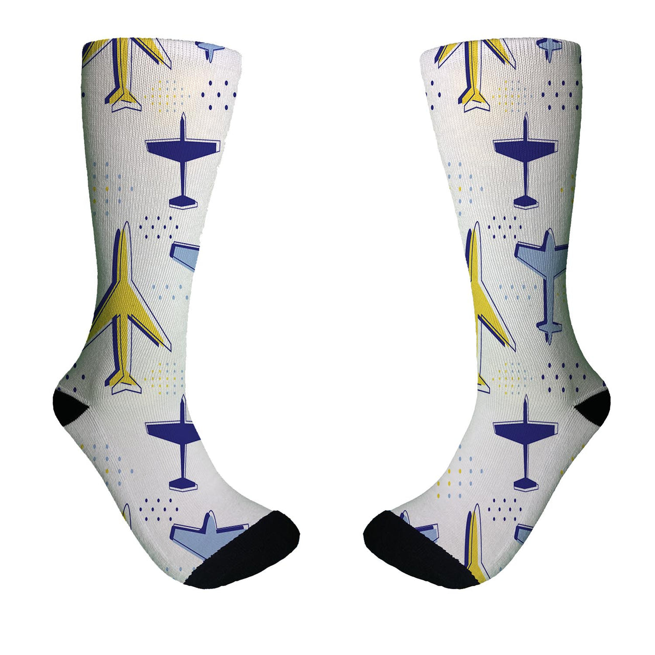 Very Colourful Airplanes Designed Socks