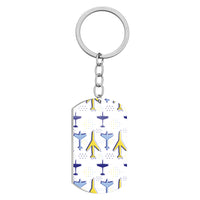 Thumbnail for Very Colourful Airplanes Designed Stainless Steel Key Chains (Double Side)