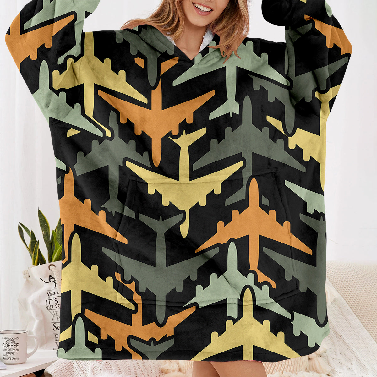 Volume 2 Super Colourful Airplanes Designed Blanket Hoodies