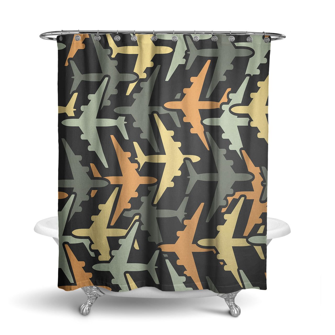 Volume 2 Super Colourful Airplanes Designed Shower Curtains