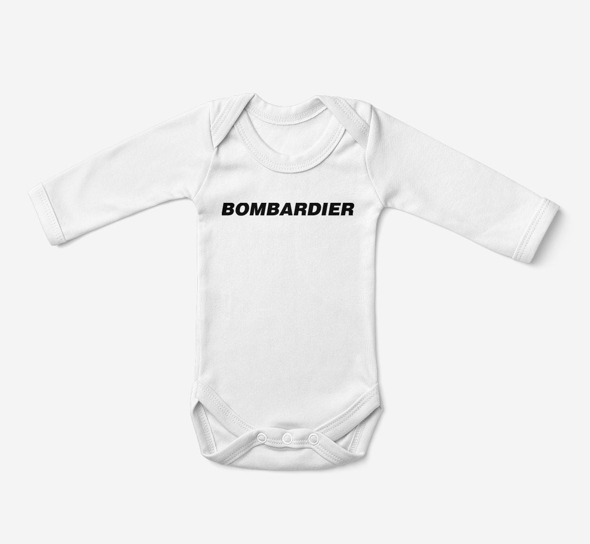 Bombardier & Text Designed Baby Bodysuits