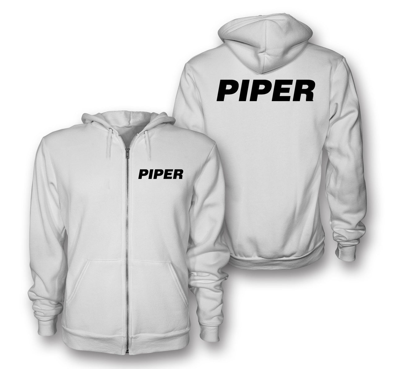 Piper & Text Designed Zipped Hoodies