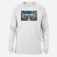 Thumbnail for Embraer E190 Cockpit Designed Long-Sleeve T-Shirts