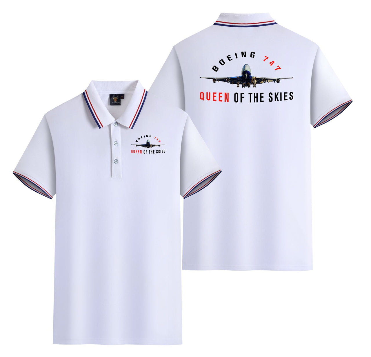 Boeing 747 Queen of the Skies Designed Stylish Polo T-Shirts (Double-Side)