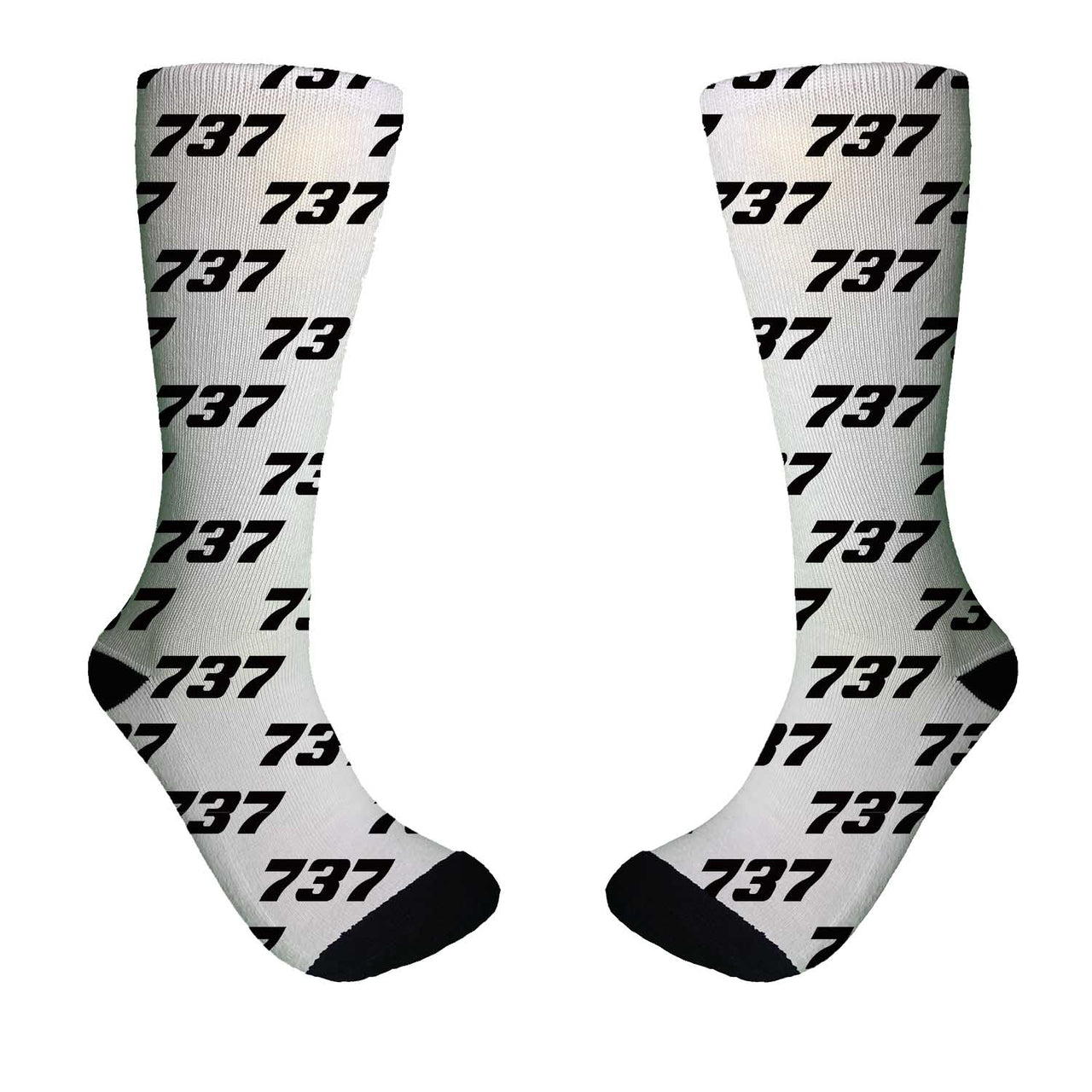 737 Flat Text Designed Socks