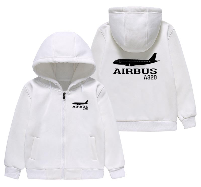 Airbus A320 Printed Designed "CHILDREN" Zipped Hoodies