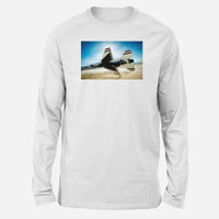 Thumbnail for Turning Right Fighting Falcon F16 Designed Long-Sleeve T-Shirts