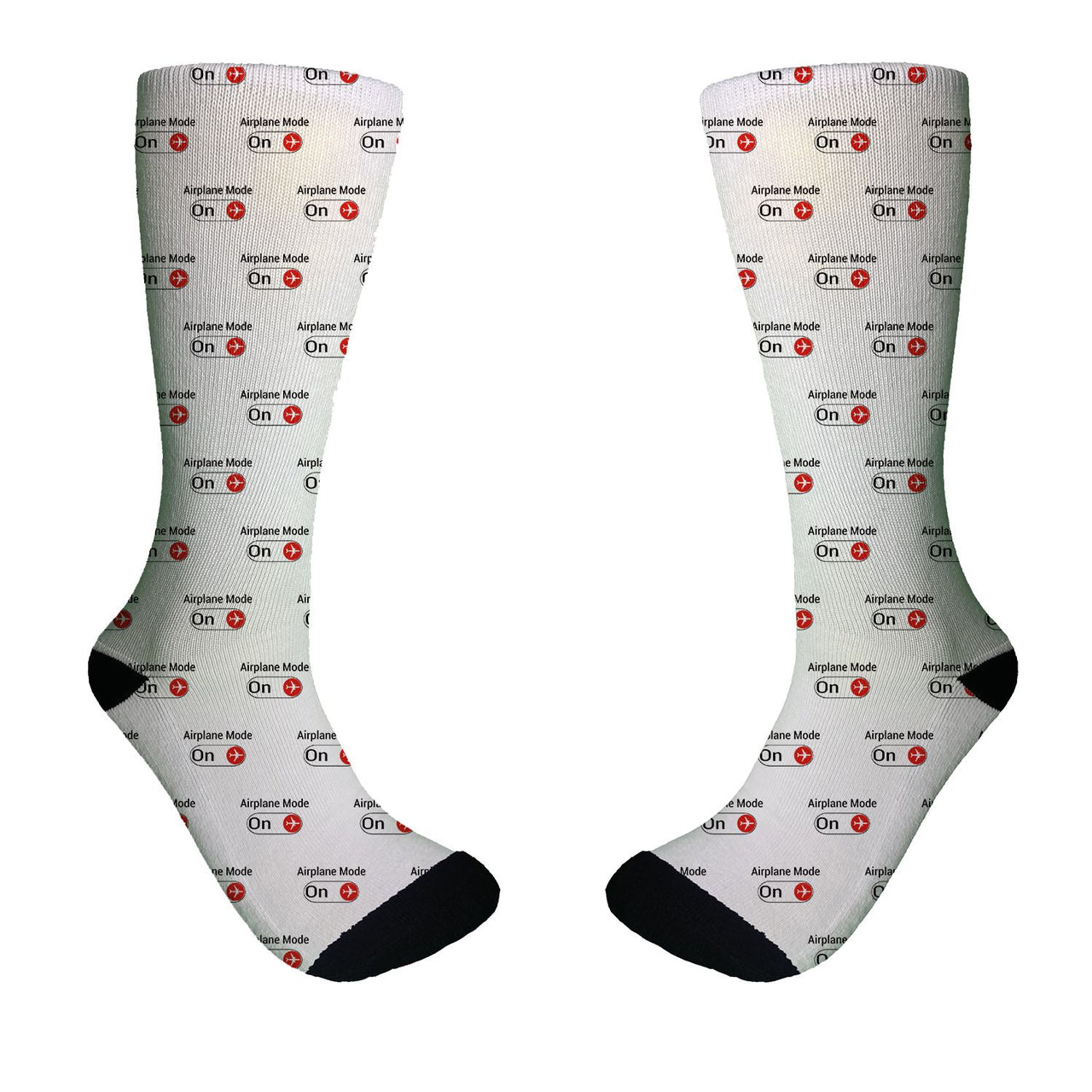 Airplane Mode On Designed Socks